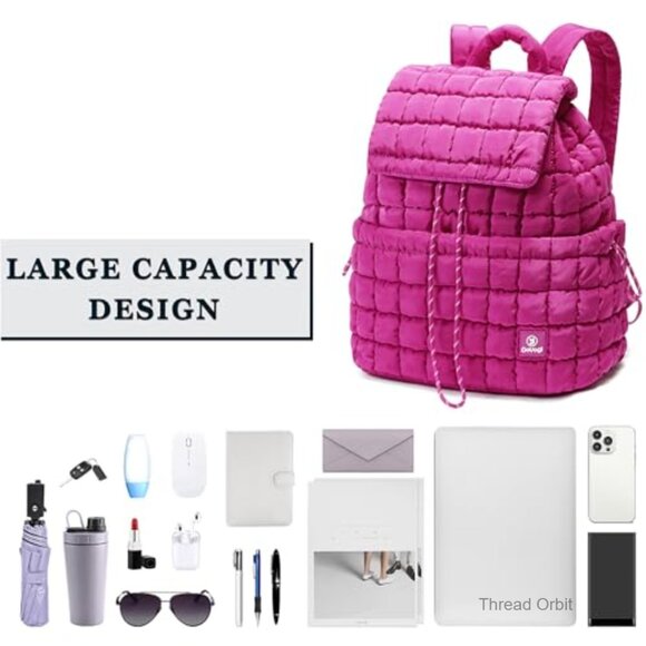 Lightweight Quilted Puffer Backpack 20L Large Capacity Travel Gym Daypack main image 4
